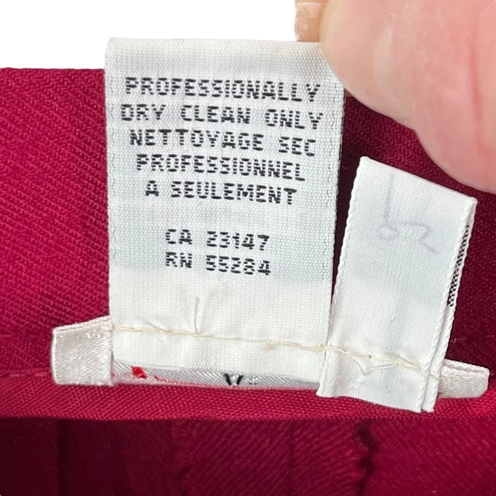Vintage Talbots 100% Wool Pleated Midi Skirt Cranberry – Size 4L Made in USA